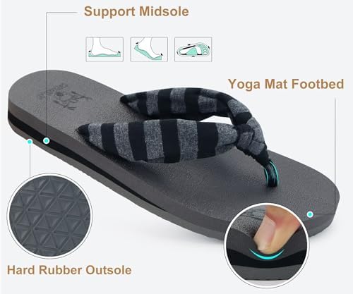  Arch Support Yoga Mat Thong Sandals for Women Comfortable Summer Beach Walking Slip On
| Women's Arch Support Yoga Mat 