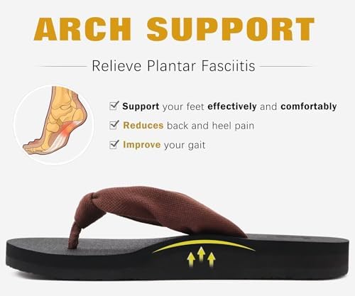  Arch Support Yoga Mat Thong Sandals for Women Comfortable Summer Beach Walking Slip On
| Women's Arch Support Yoga Mat 