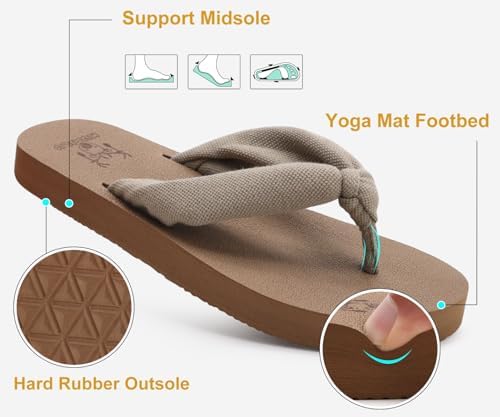  Arch Support Yoga Mat Thong Sandals for Women Comfortable Summer Beach Walking Slip On
| Women's Arch Support Yoga Mat 