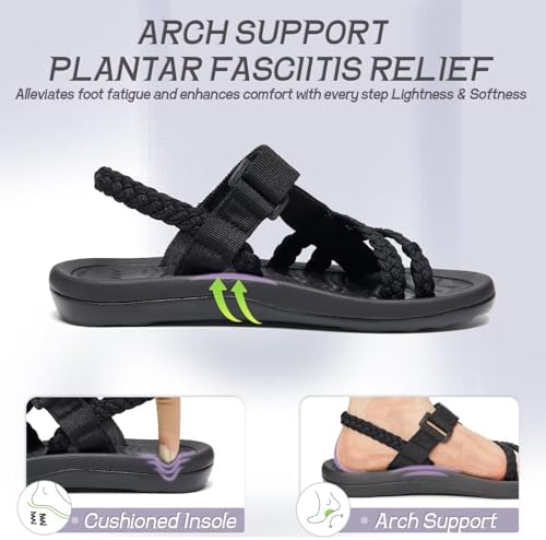  MEGNYA Women's Comfortable Hiking Sandals for Beach Vacation and Adventurous Walks
| MEGNYA Arch Support Hiking Sandals