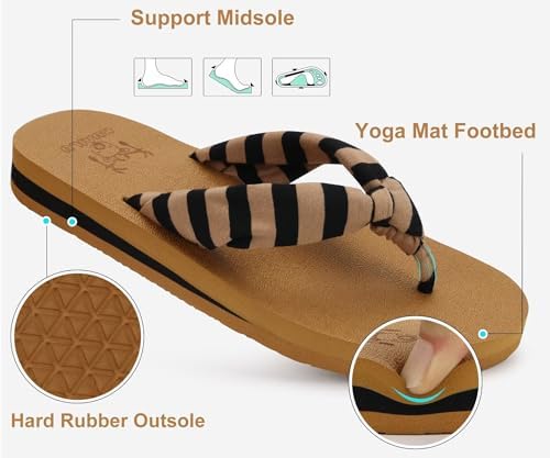  Arch Support Yoga Mat Thong Sandals for Women Comfortable Summer Beach Walking Slip On
| Women's Arch Support Yoga Mat 