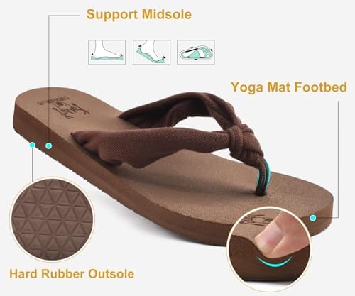  Arch Support Yoga Mat Thong Sandals for Women Comfortable Summer Beach Walking Slip On
| Women's Arch Support Yoga Mat 