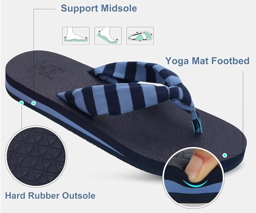  Arch Support Yoga Mat Thong Sandals for Women Comfortable Summer Beach Walking Slip On
| Women's Arch Support Yoga Mat 
